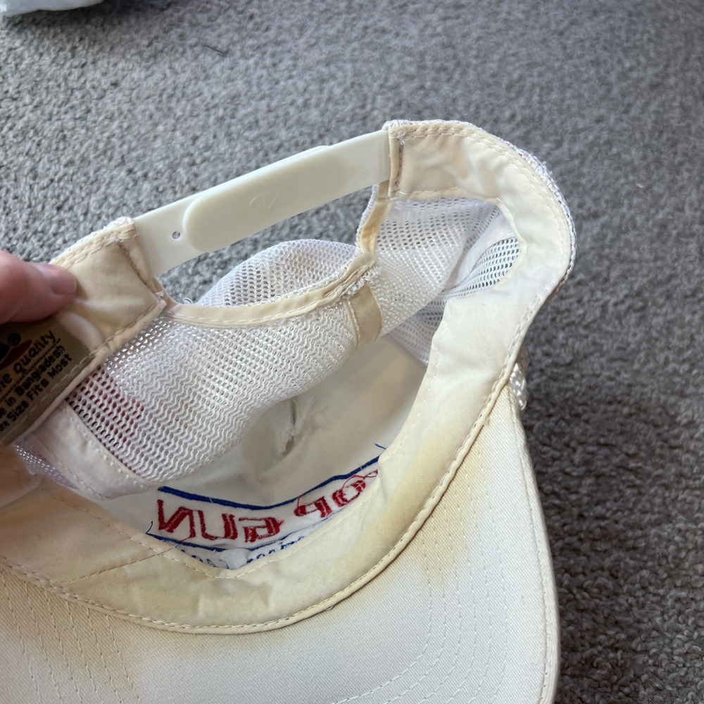 vtg Top Gun trucker hat mens Cream Mesh Adjustable cap snapback 90s 80s - Picture 9 of 9